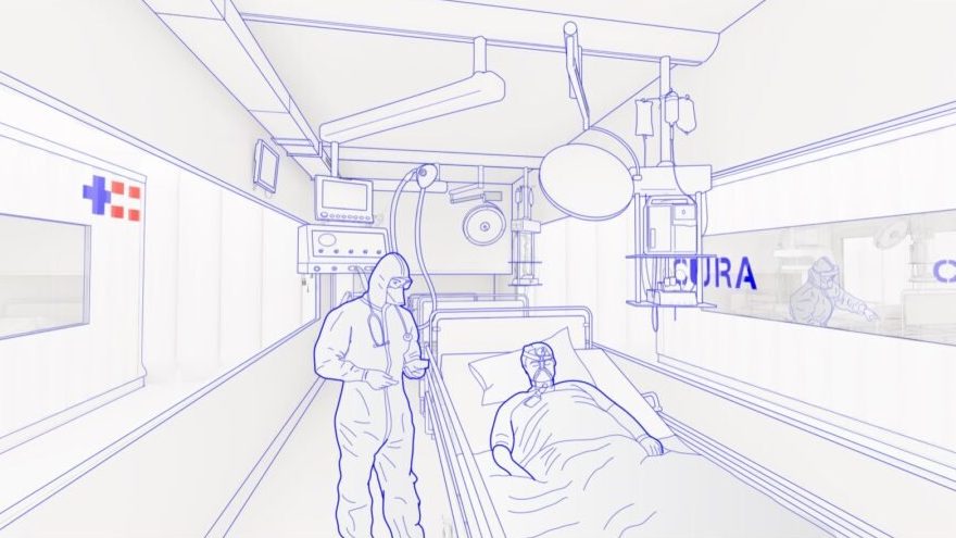 Ein Container bietet Platz für bis zu zwei Patienten. (Foto: Carlo Ratti Associati)