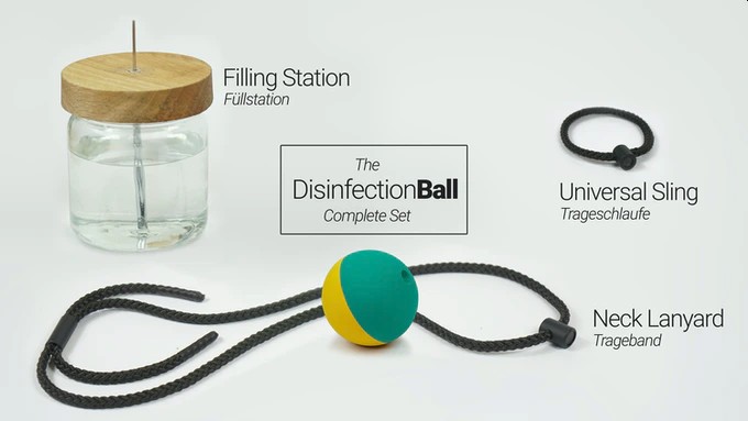 Für den DisinfectionBall gibt es Zubehör. (Foto: KÄFFERLEIN & KÖHNE GmbH & Co. KG)