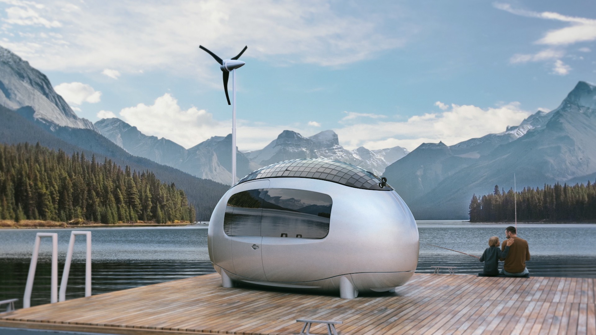 Das Ecocapsule Original mit Windrad und Bad kostet mindestens 80.000 Euro. (Foto: Ecocapsule)