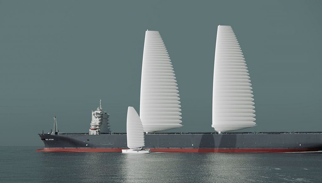 Eine spannende Idee von Michelin: Containerschiffe mit Segeln ausstatten. (Foto: Michelin)