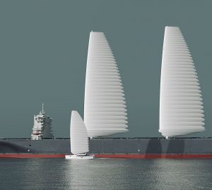 Eine spannende Idee von Michelin: Containerschiffe mit Segeln ausstatten. (Foto: Michelin)